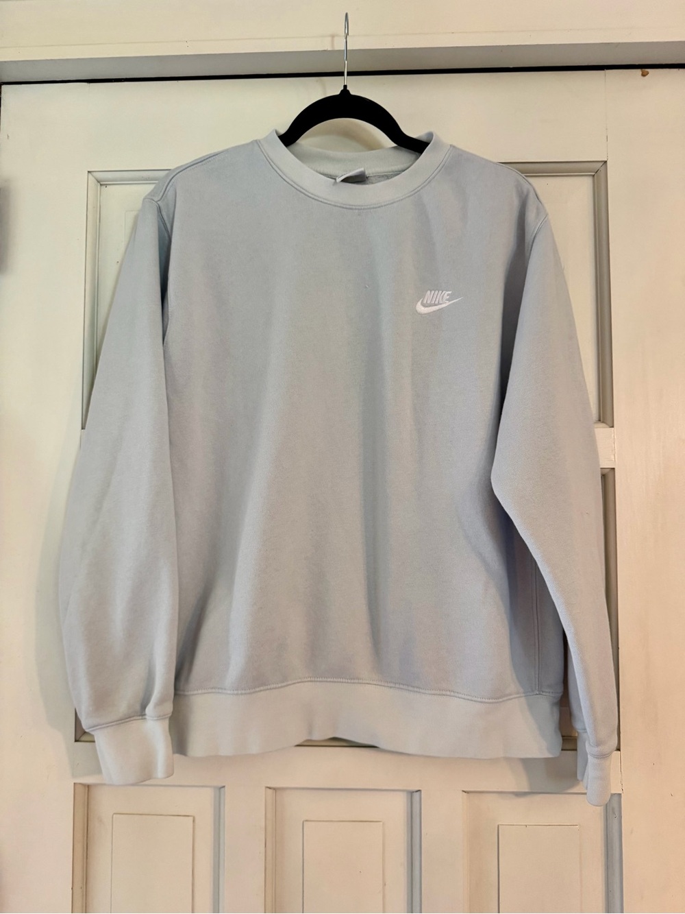 Nike Pale Blue Crewneck Sweatshirt with White Swoosh